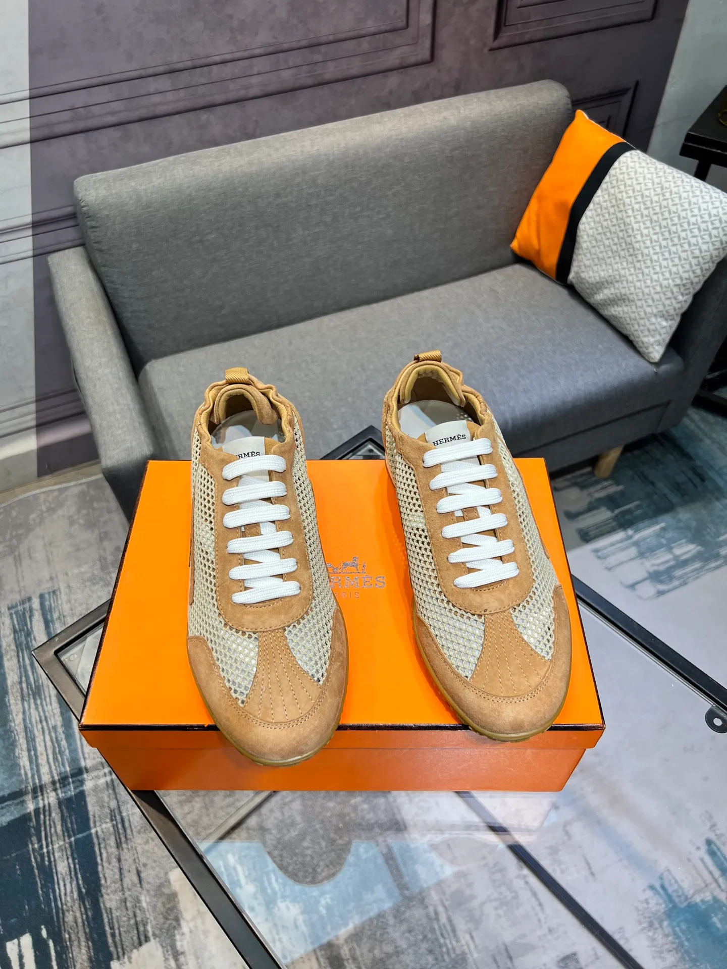 Men's shoes 💰700 [HERMES] Hermès - High-end quality original order 🔍🔍 - Upper: 🔝 cowhide suede splicing design - Inner lining: imported mixed sheepskin - Outsole: TPR foam · Rubber: two-color combined molding outsole - Super high quality control · Fine workmanship: highlighted (high-end, luxury, grade) -Size: 38-44 (45, 46, can be customized)